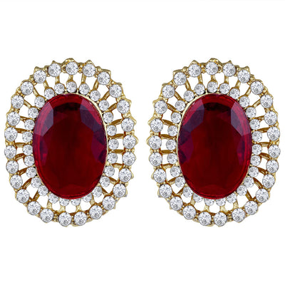 Women's Gold Plated Traditional Green Stone Studded Pearl Choker Necklace Jewellery Set