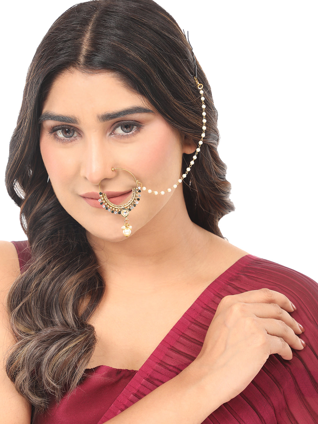 24K Gold Plated Studded Nose Ring