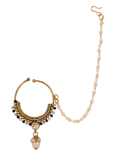 24K Gold Plated Studded Nose Ring