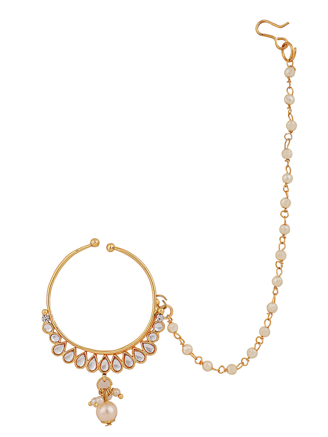 Antique Gold Plated Chained Nose Ring