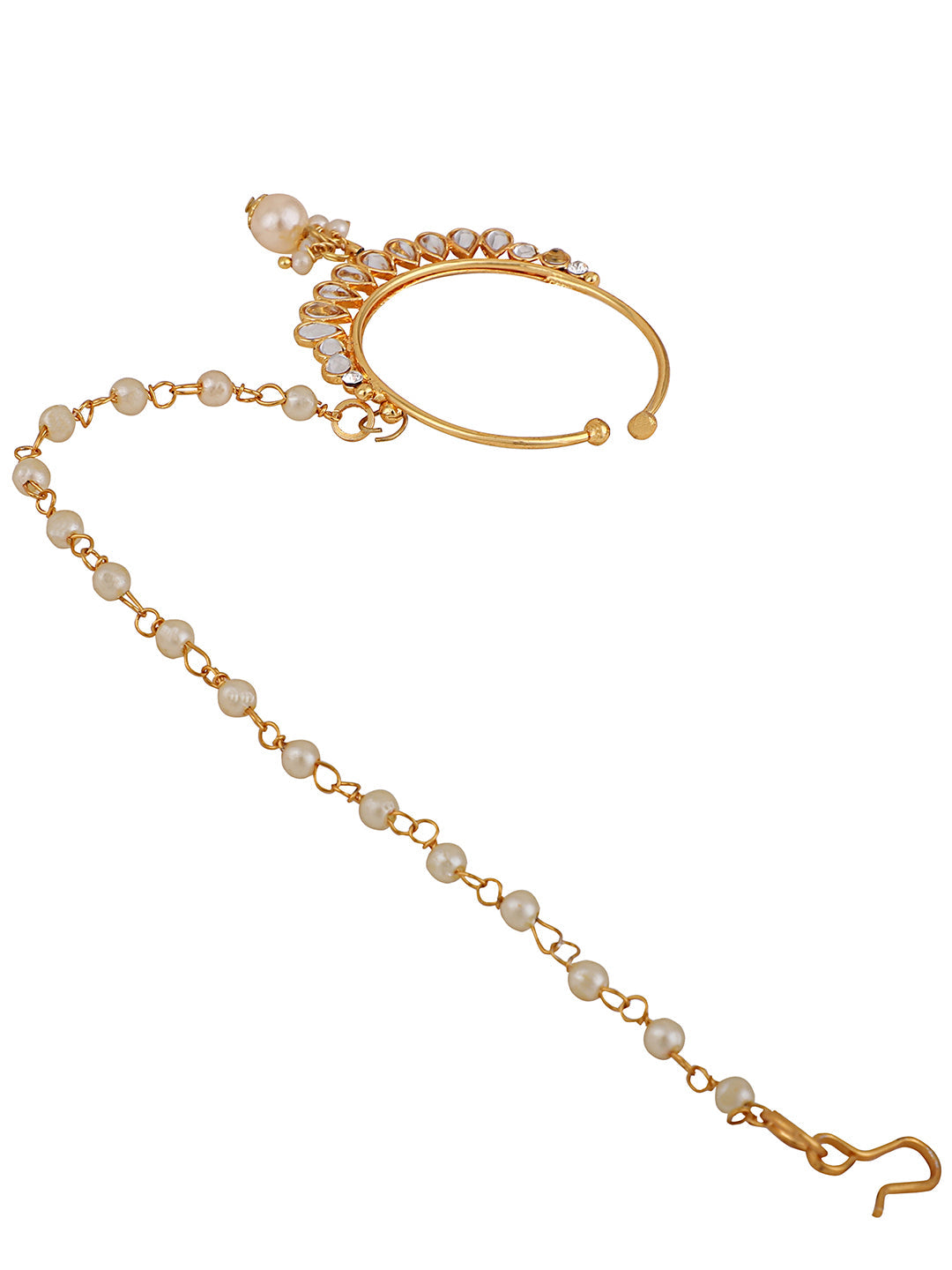 Antique Gold Plated Chained Nose Ring