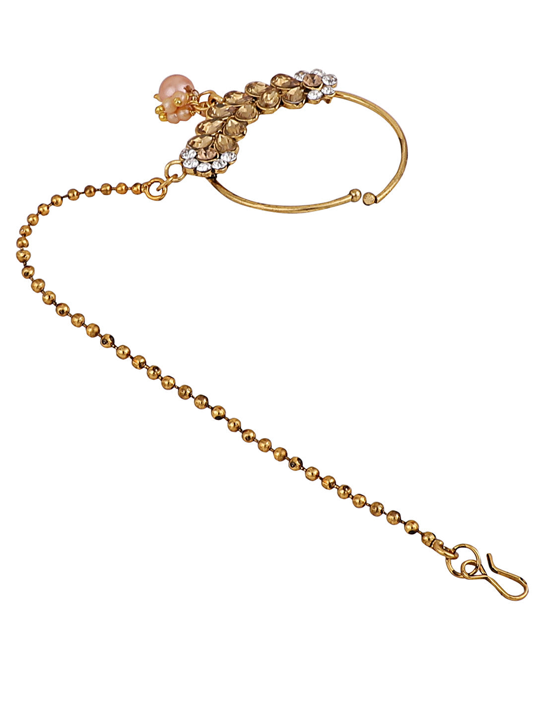 Bridal Nose Ring Kundan Golden Jewelry