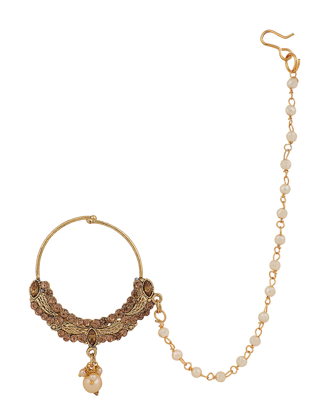 14K Gold Plated Handcrafted Nose Ring Nath