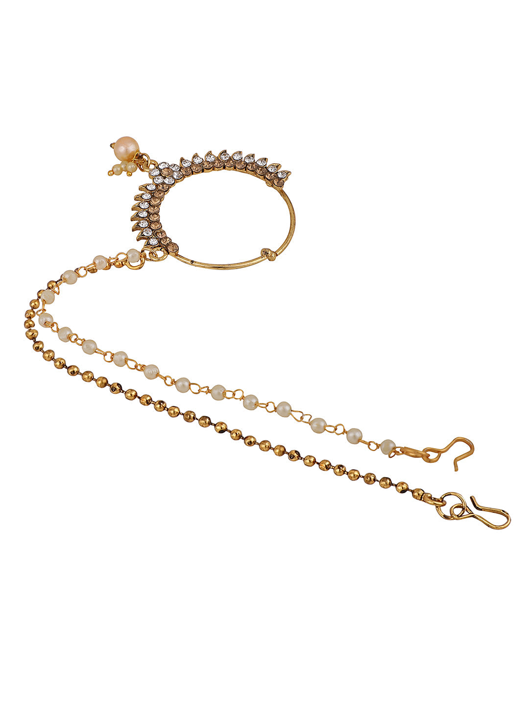 Bridal No Piercing Nath Nose Ring Kundan