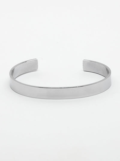 Men's Set Of 2 Black & Silver Stainless Steel Cuff Bracelet