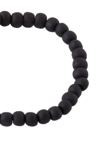 Men's Black Beaded Adjustable Braclet