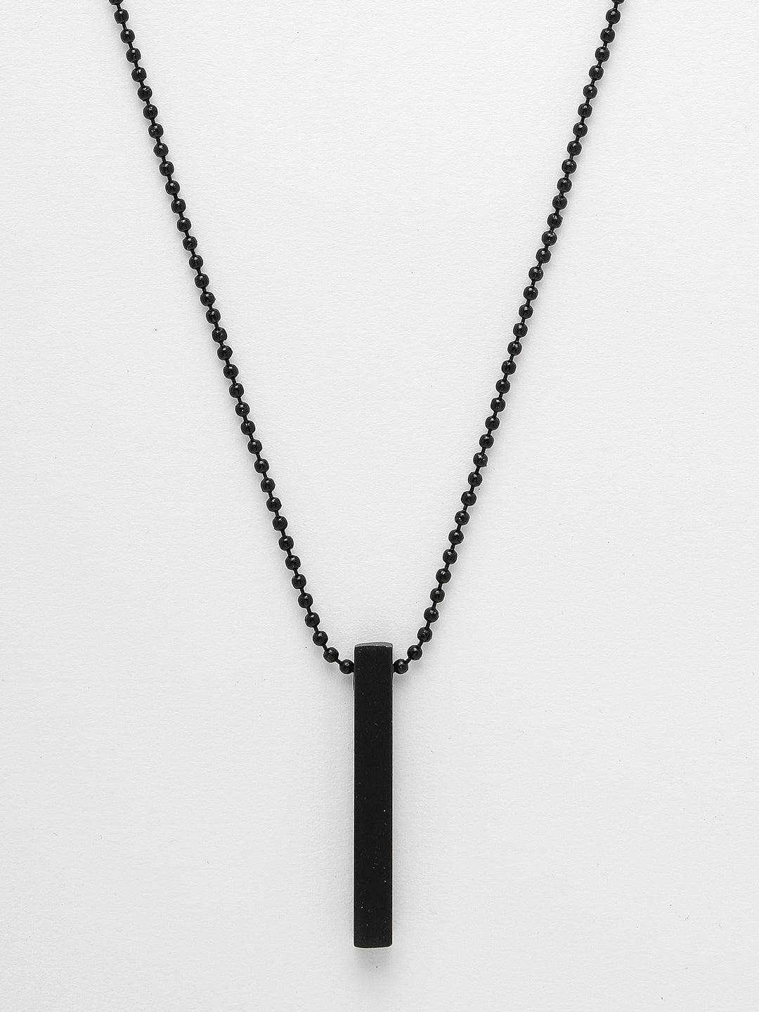 Men's Black Rhodium Plated Bar Pendant & Chain