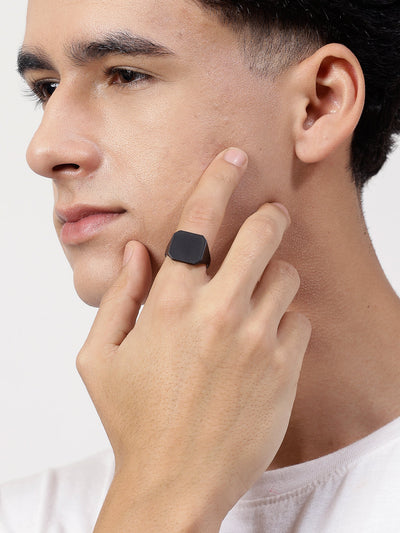Men's Black Metal Ring
