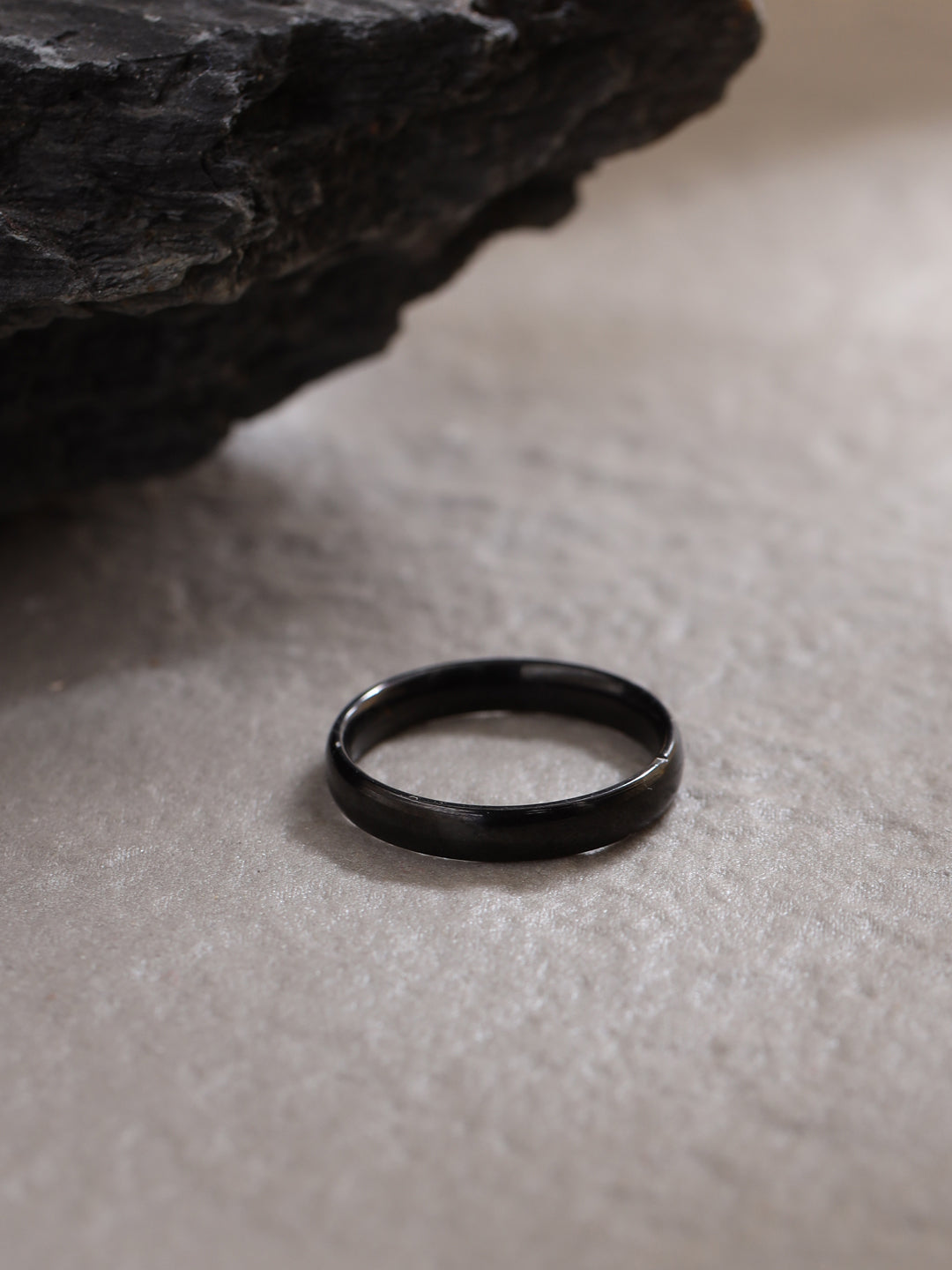 Men's Black Stainless Steel Finger Ring