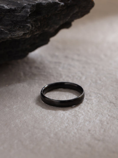 Men's Black Stainless Steel Finger Ring