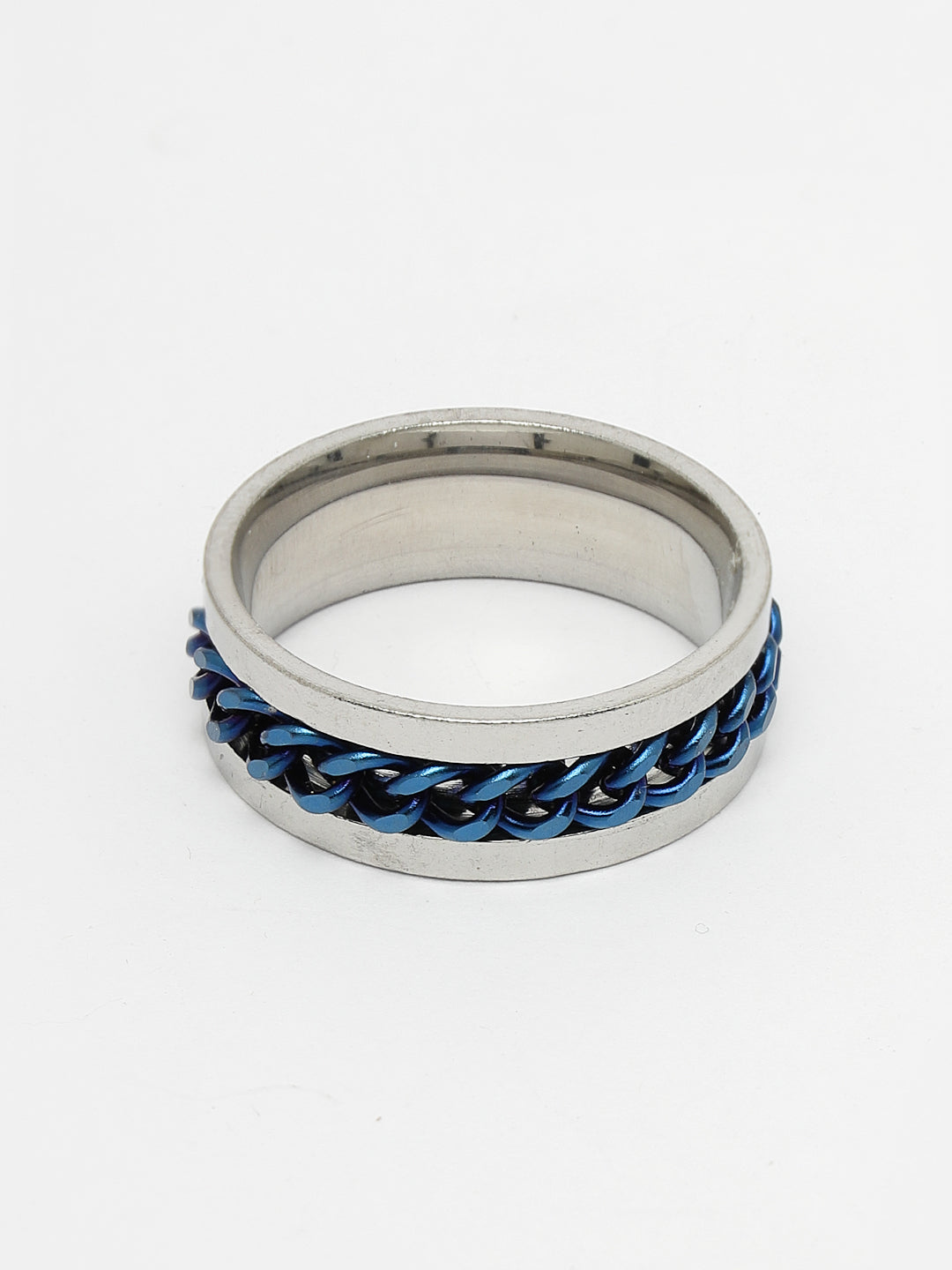 Men's Rhodium Plated Stainless Steel Finger Ring