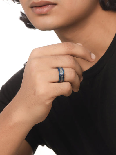 Men's Rhodium-Plated Finger Ring
