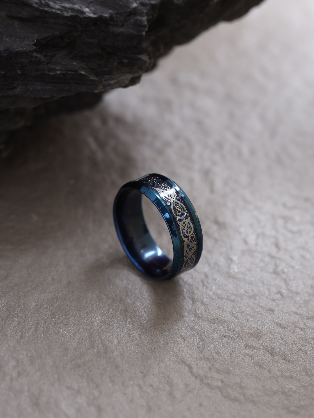 Men's Rhodium-Plated Finger Ring