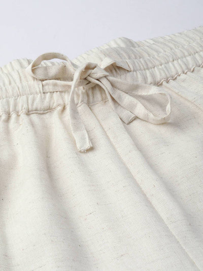 Women's Offwhite Rayon Flex Solid Wide Leg Palazzo