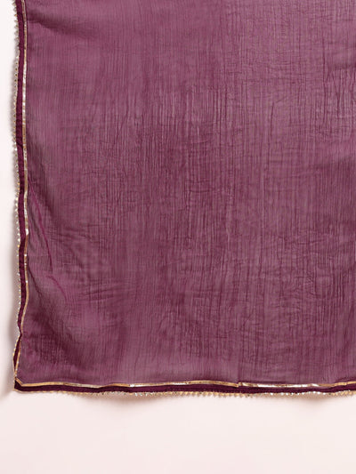 Women's Silk Blend Embroidered Kurta Pant With Dupatta