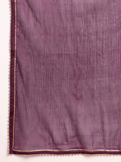 Women's Silk Blend Embroidered Kurta Pant With Dupatta