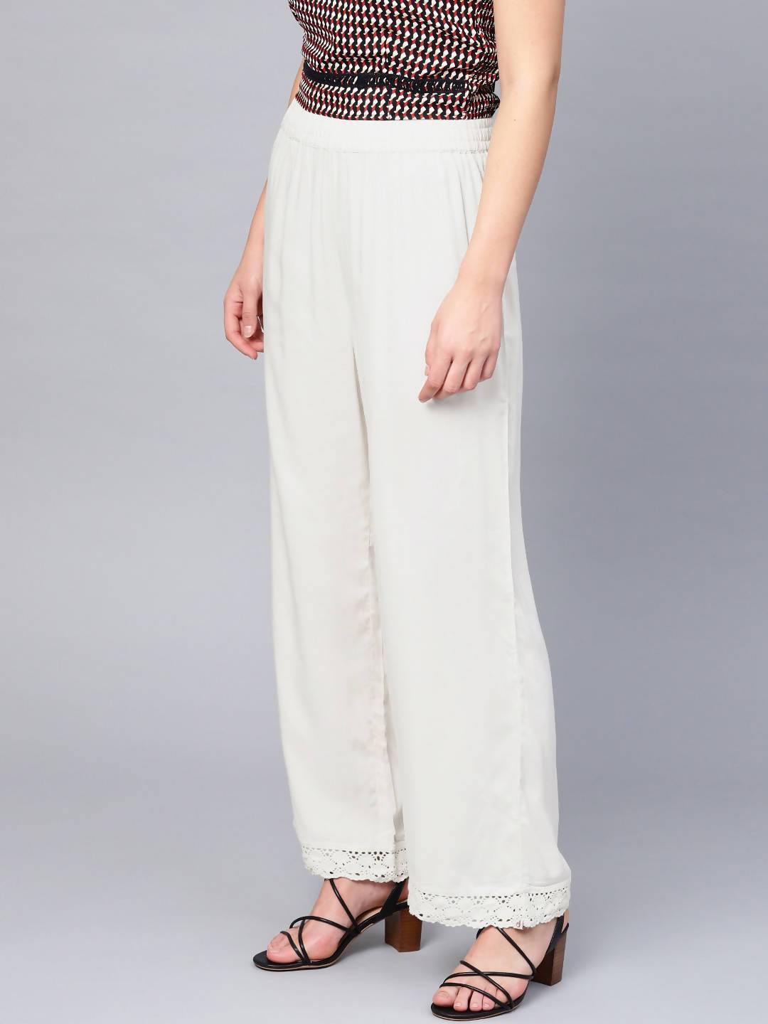 Women's Rayon Embellished Wide-Leg Palazzo