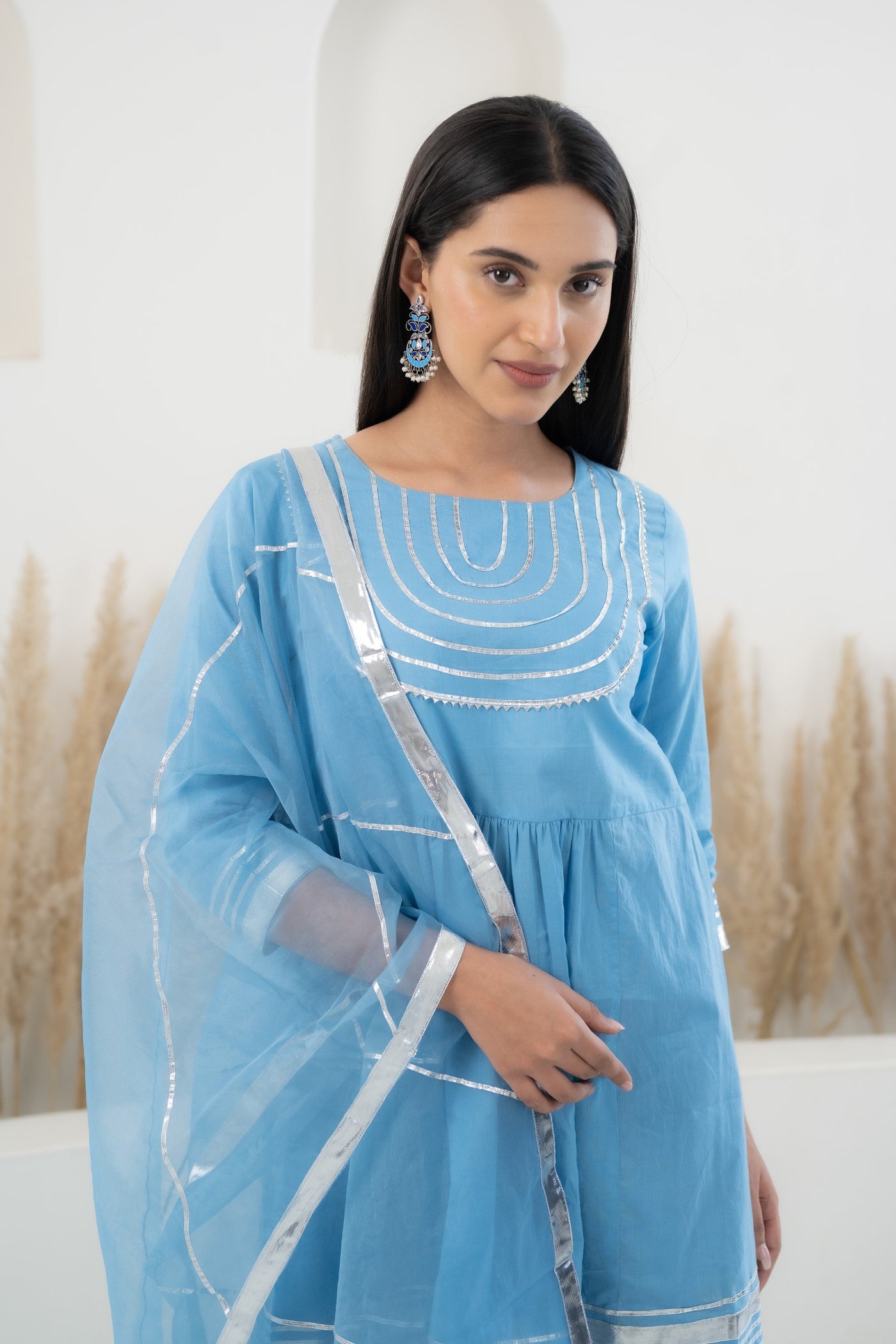 Blue Sharara set for women by Myshka