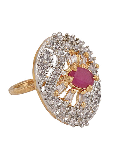 Women's Designer Collection Alloy Cubic Zirconia Gold Plated Ring