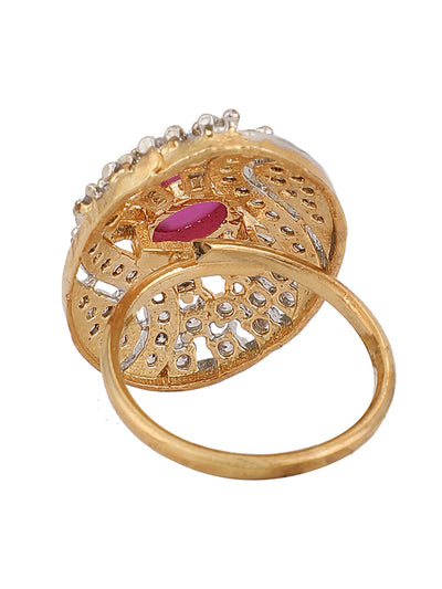 Women's Designer Collection Alloy Cubic Zirconia Gold Plated Ring