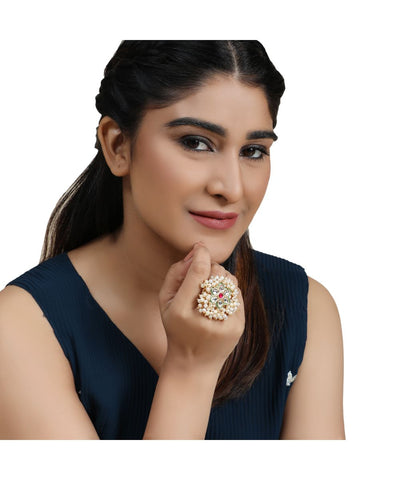 Women's Traditional Gold Plated Layers of Kundan and Layers of Pearl Studded