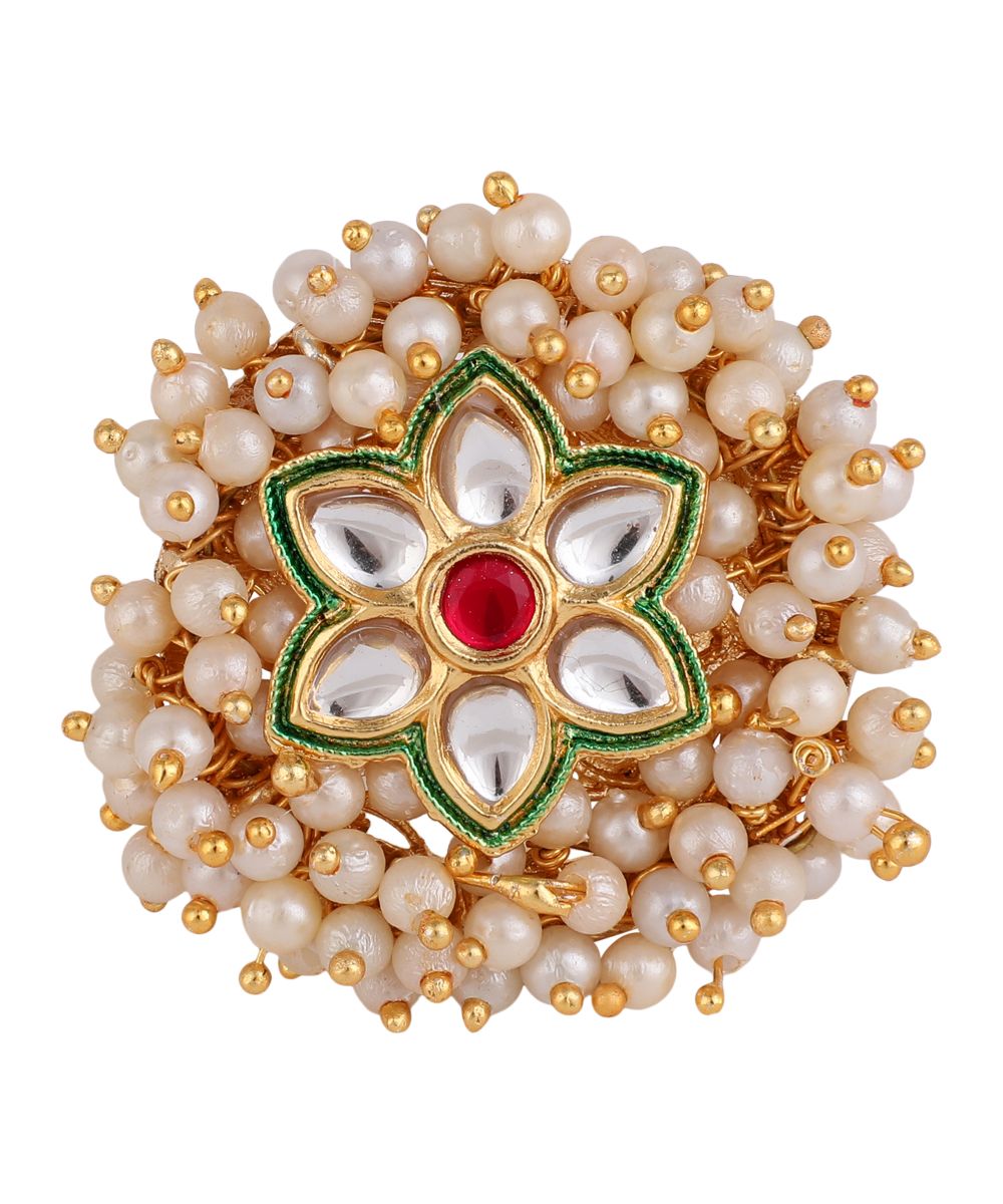 Women's Traditional Gold Plated Layers of Kundan and Layers of Pearl Studded