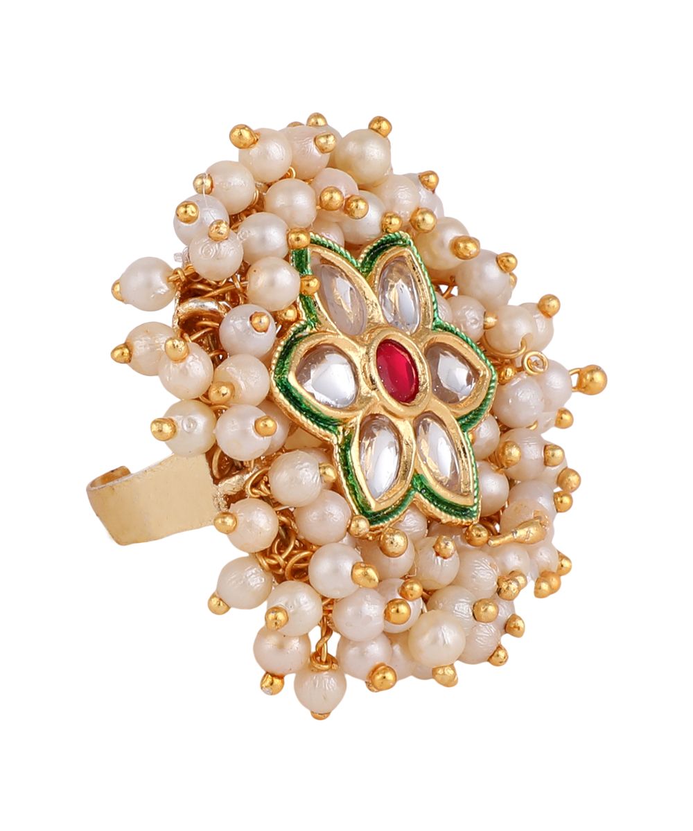 Women's Traditional Gold Plated Layers of Kundan and Layers of Pearl Studded