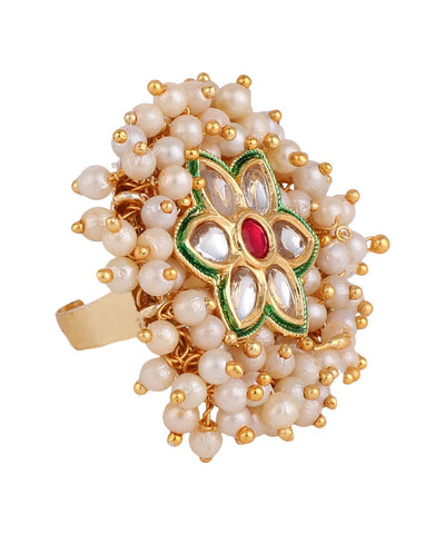 Women's Traditional Gold Plated Layers of Kundan and Layers of Pearl Studded