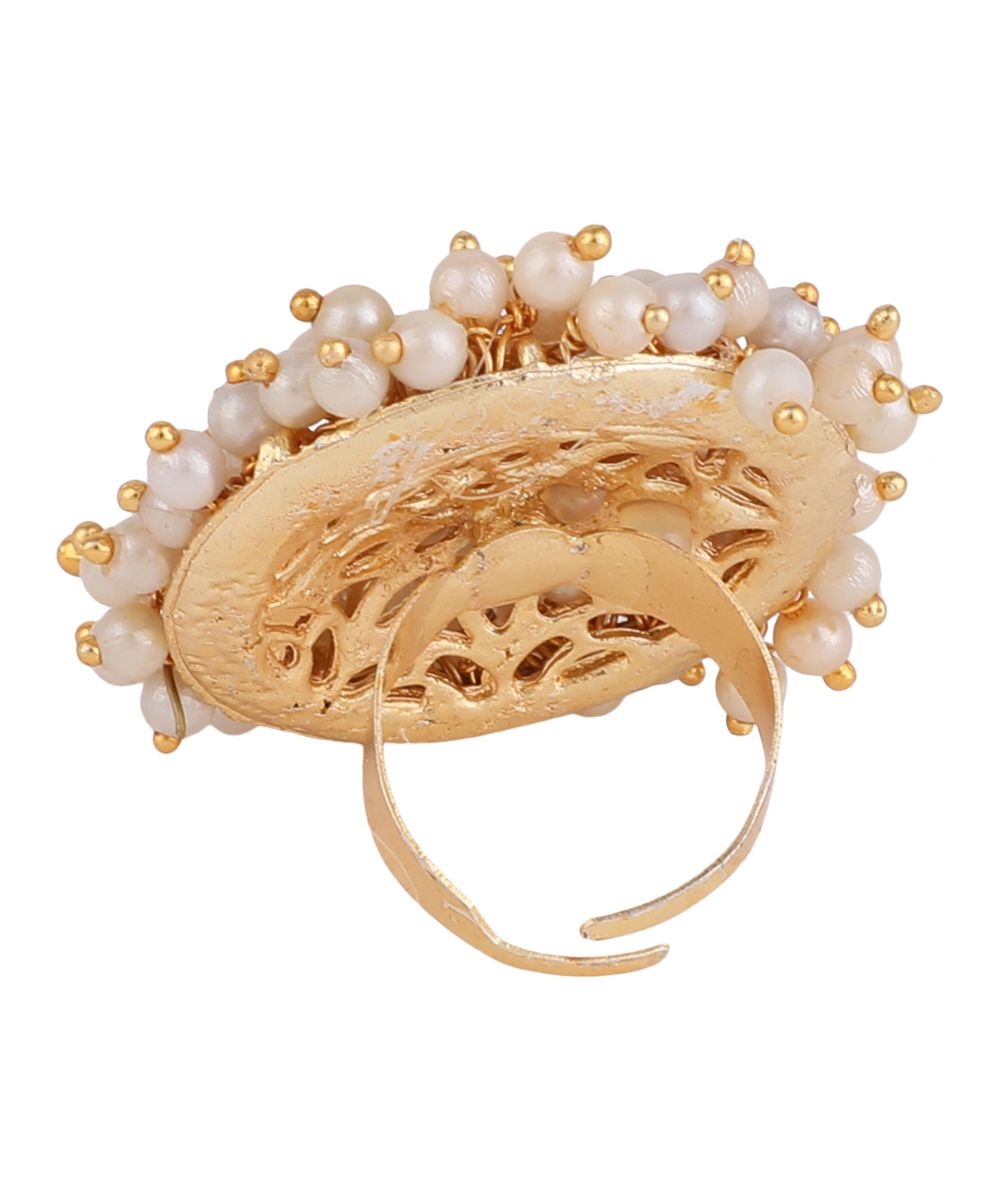 Women's Traditional Gold Plated Layers of Kundan and Layers of Pearl Studded