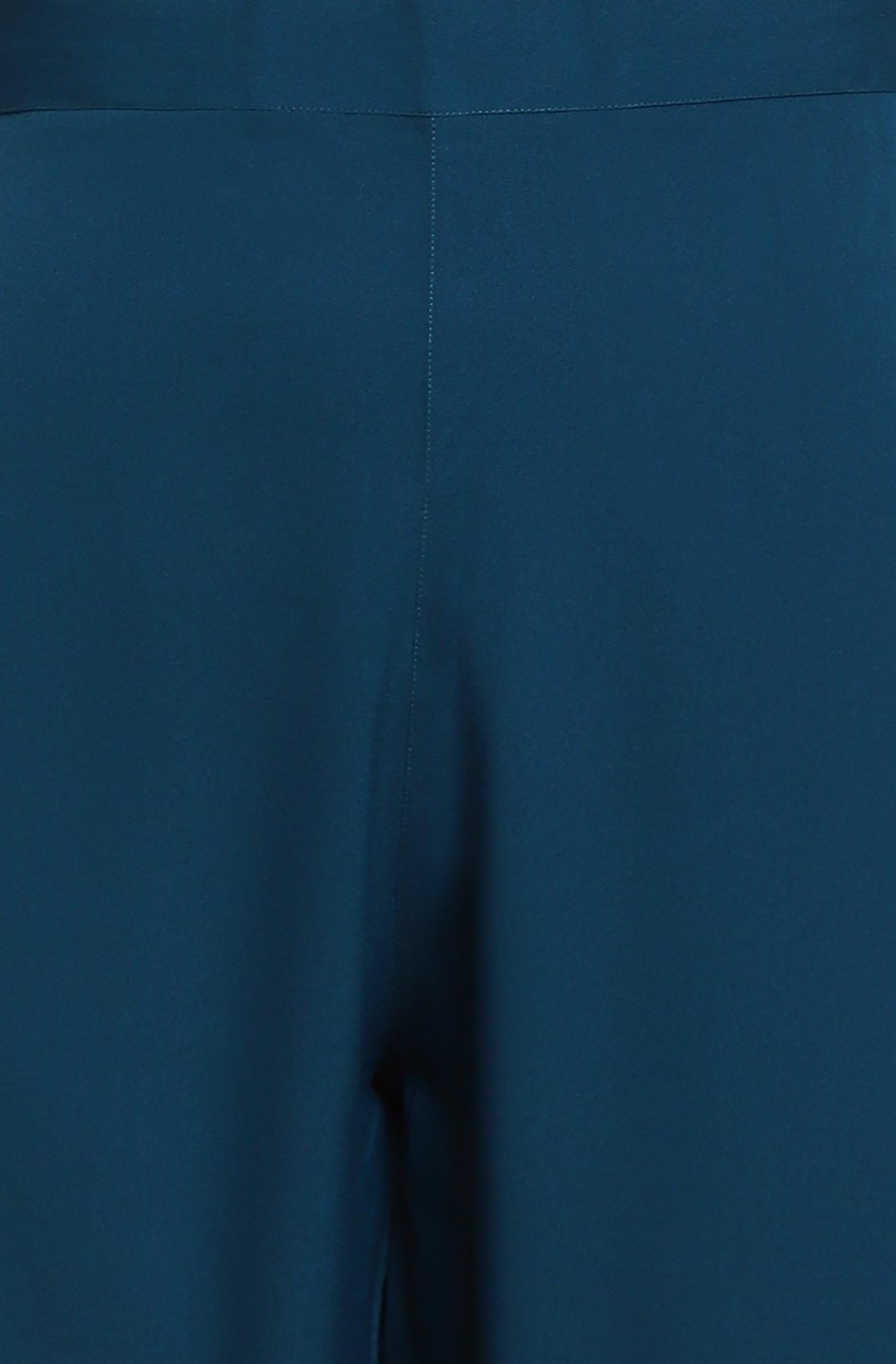 Women's Teal Poly Crepe Kurta With Palaz