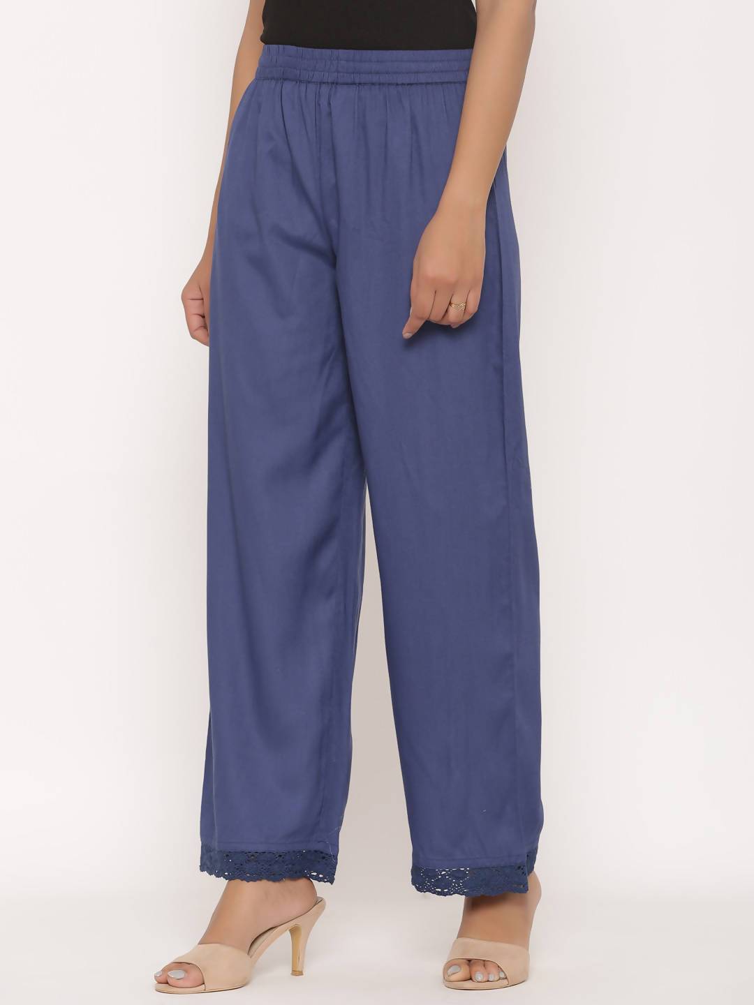 Women's Rayon Embellished Wide-Leg Palazzo