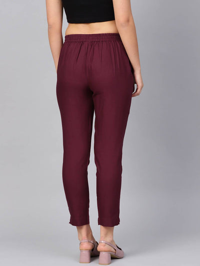 Women's Cotton Solid Straight Pants