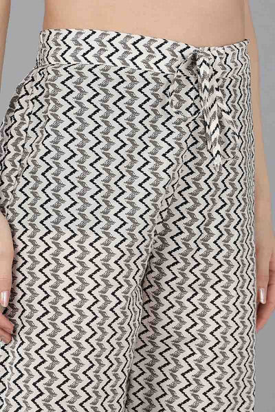 Women's Cotton Blend Abstract Printed Kurta Pants With Dupatta