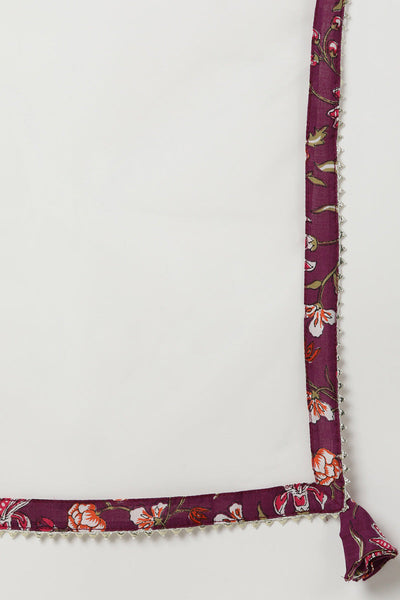 Women's Cotton Blend Printed Floral Kurta Pants With Dupatta