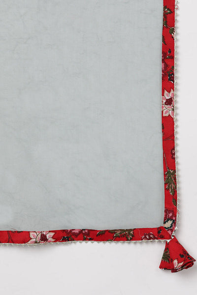 Women's Cotton Blend Floral Printed Kurta Pants With Dupatta