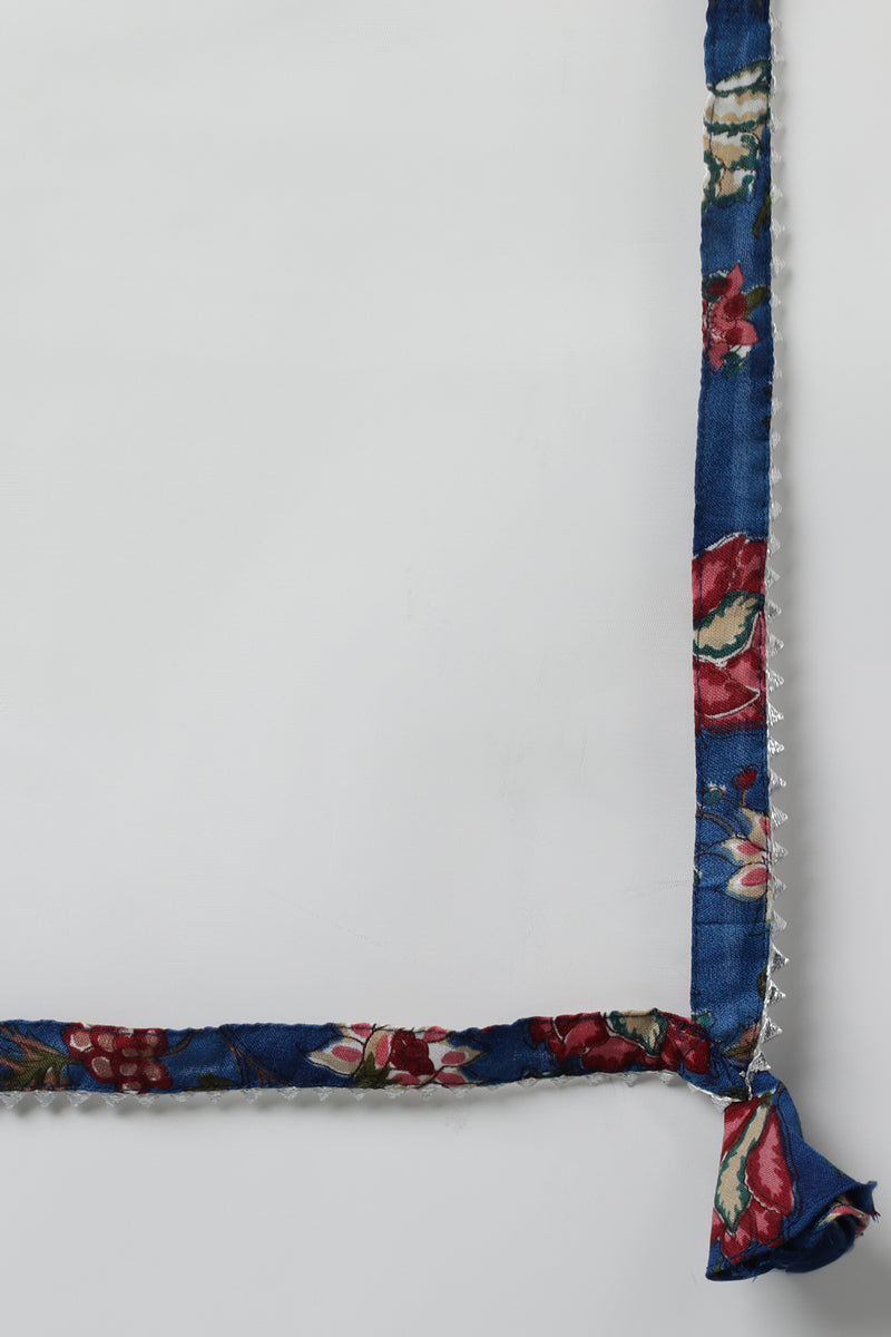 Women's Cotton Blend Floral Printed Kurta Pant With Dupatta