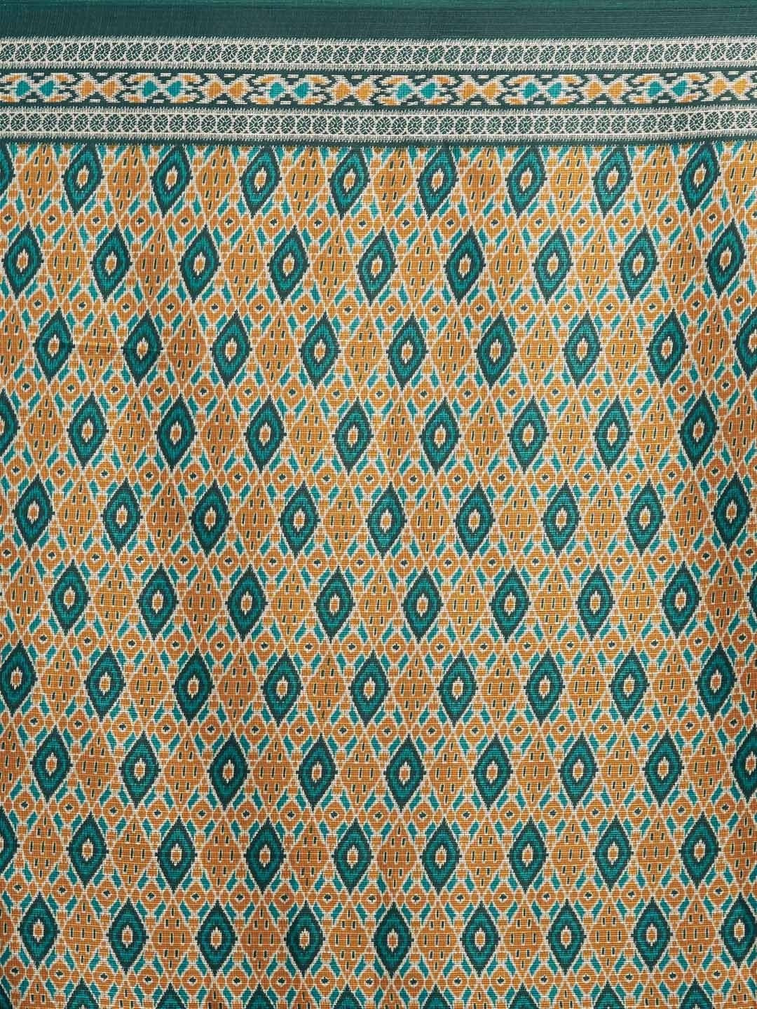 Women's Green Art Silk Printed Saree