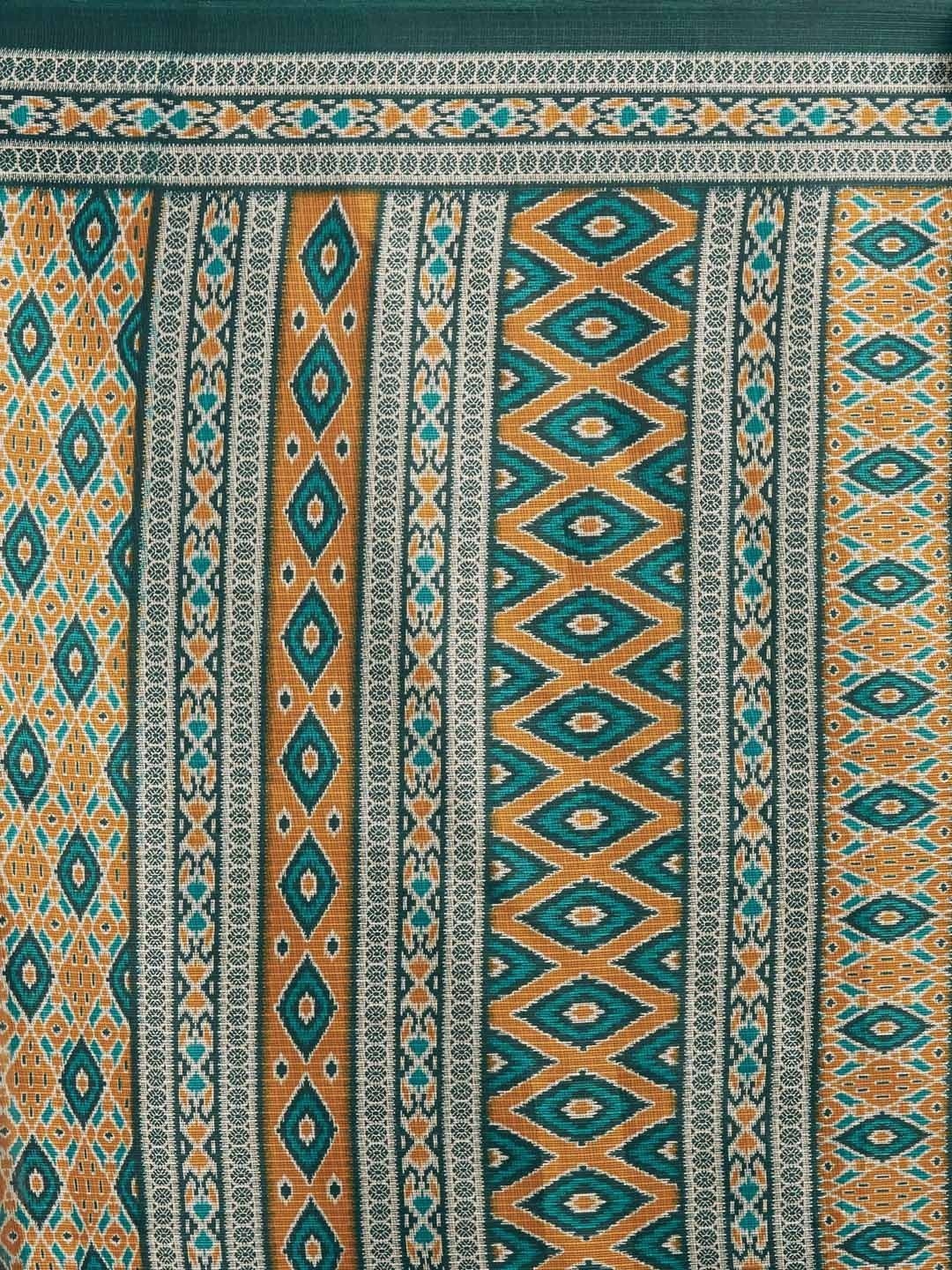 Women's Green Art Silk Printed Saree