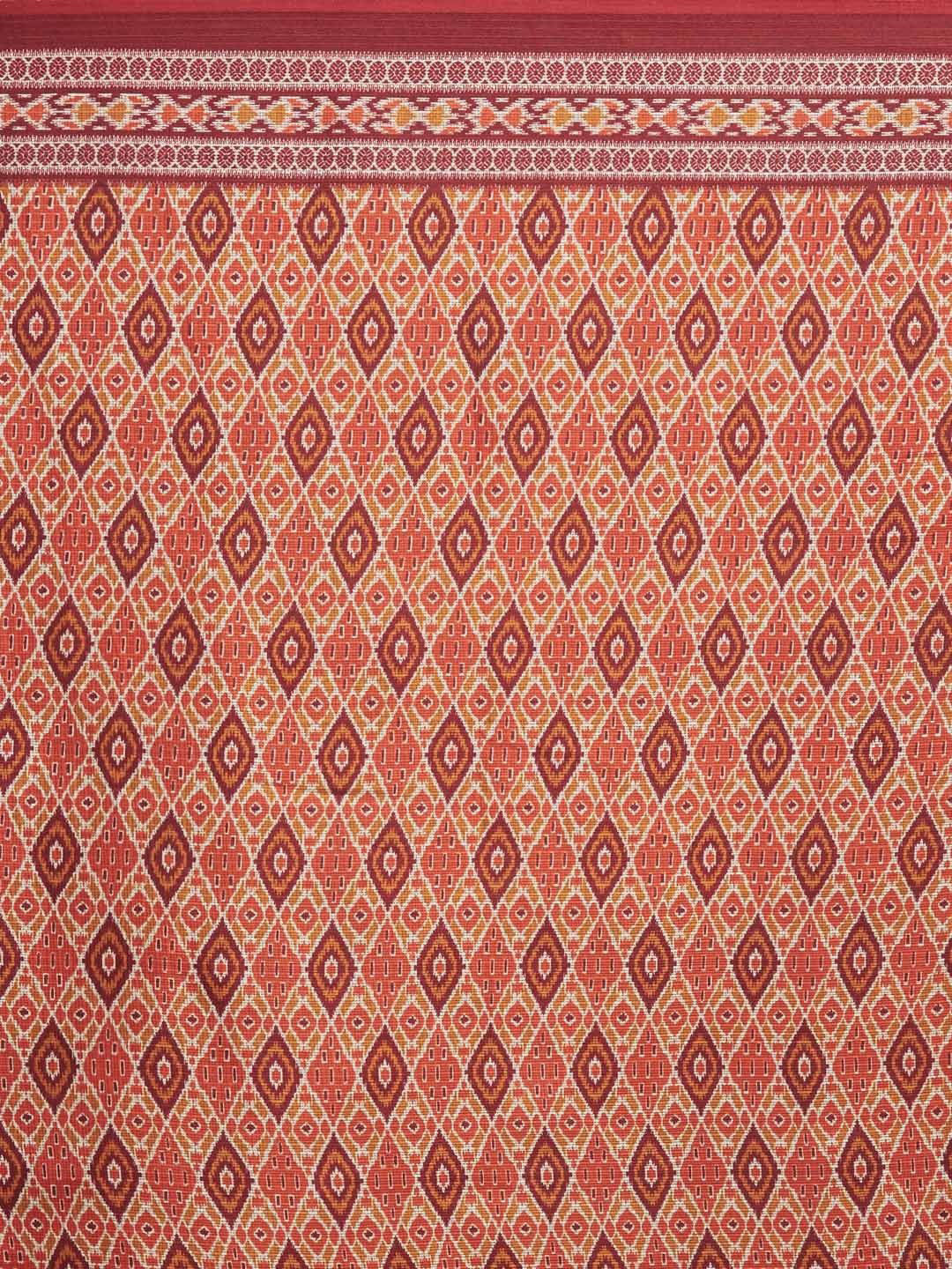 Women's Maroon Art Silk Printed Saree