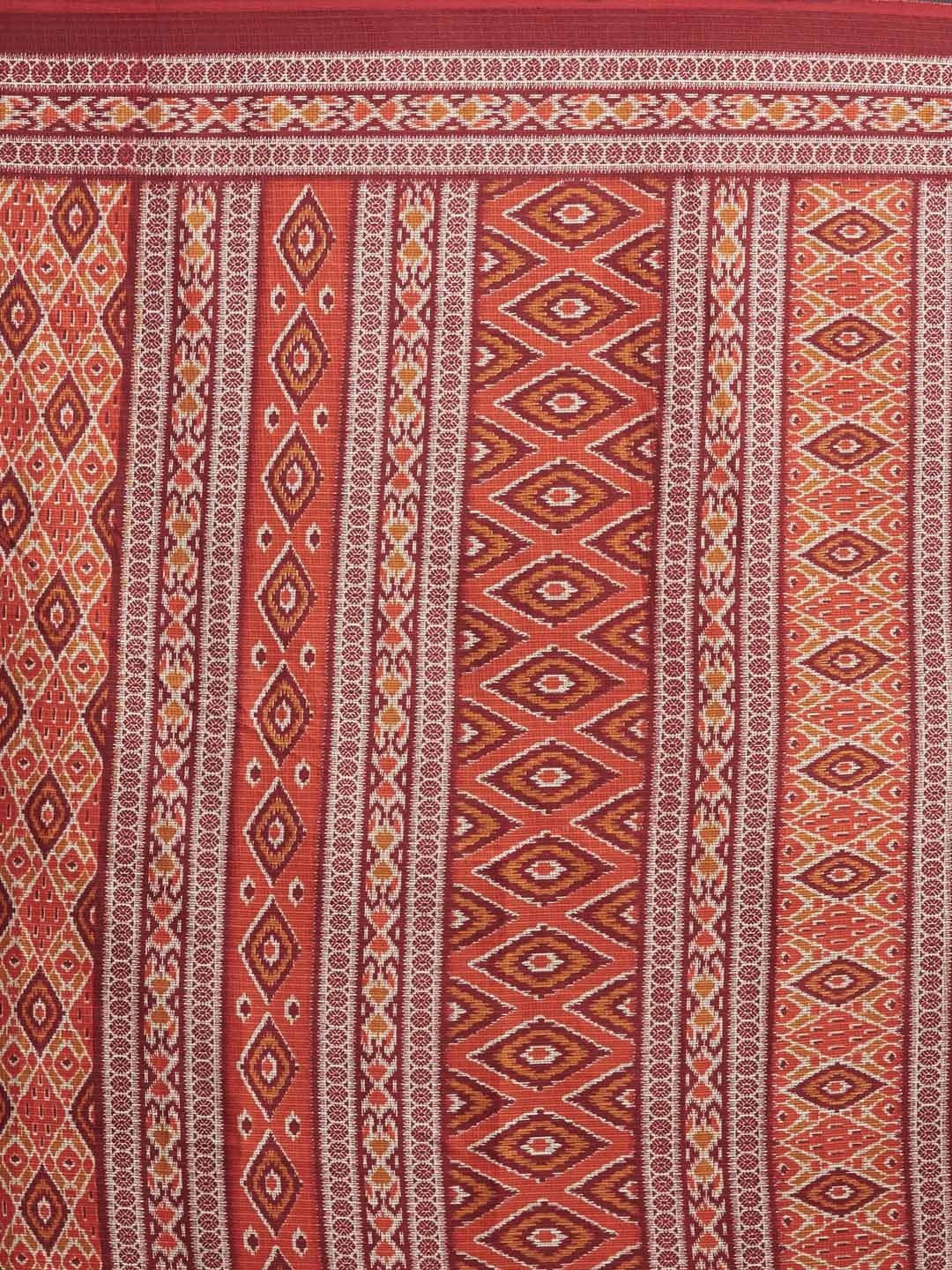 Women's Maroon Art Silk Printed Saree