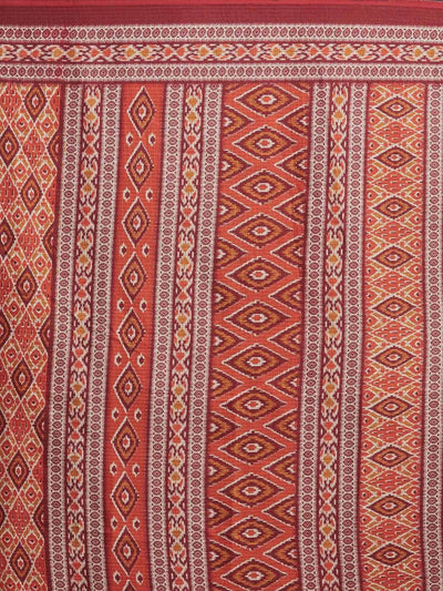 Women's Maroon Art Silk Printed Saree