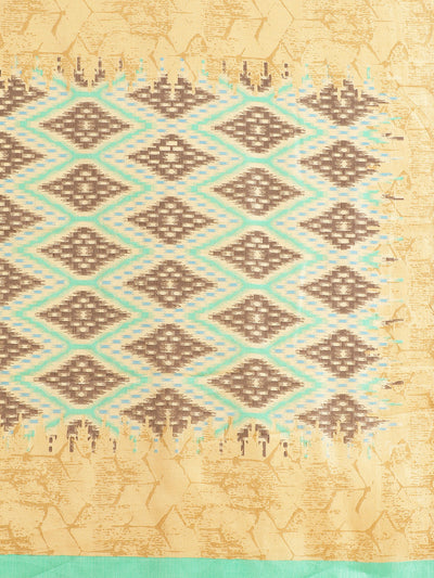 Women's Green Art Silk Printed Saree