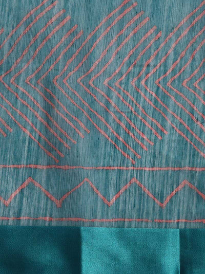 Women's Blue Art Silk Printed Saree