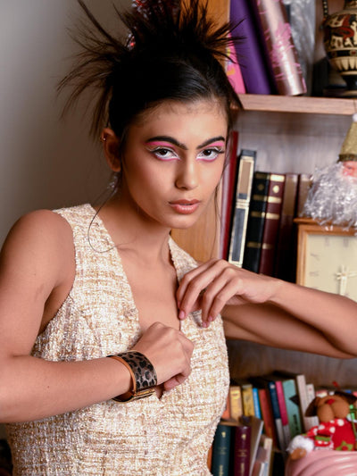 Women's Animal Print Smooth Wide Bracelet Cuf