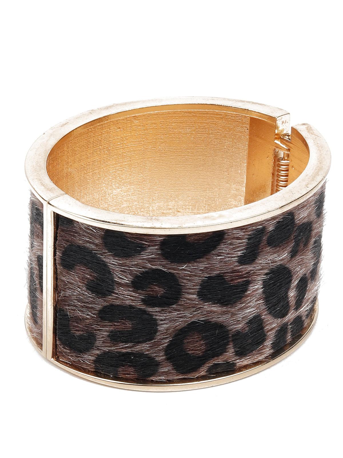 Women's Animal Print Smooth Wide Bracelet Cuf