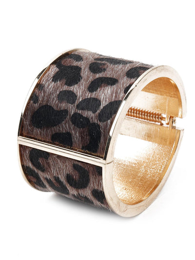 Women's Animal Print Smooth Wide Bracelet Cuf
