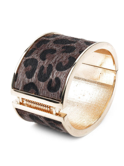 Women's Animal Print Smooth Wide Bracelet Cuf