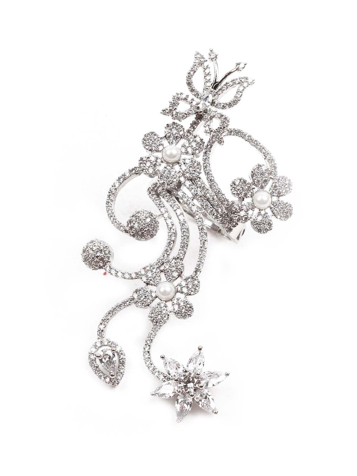 Women's Big White Austrian Diamond Studded Rin