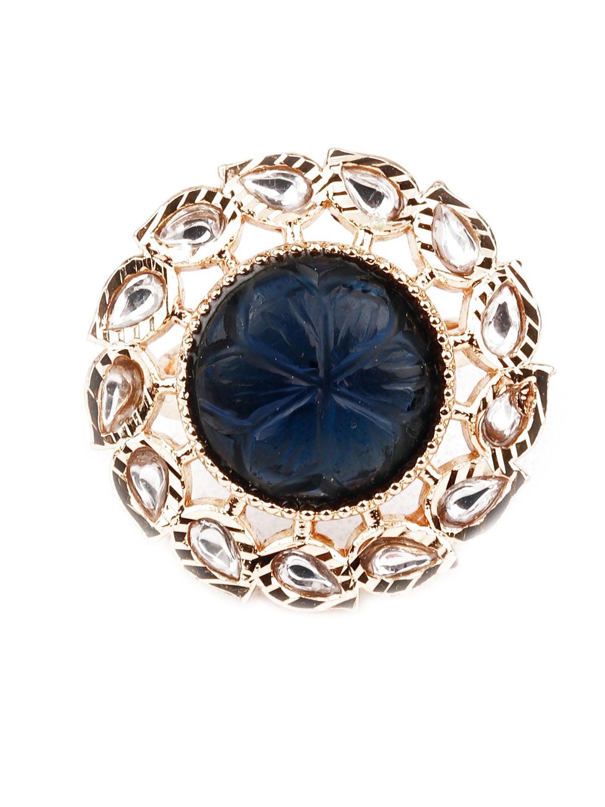 Women's Black And Gold Stylish Rin