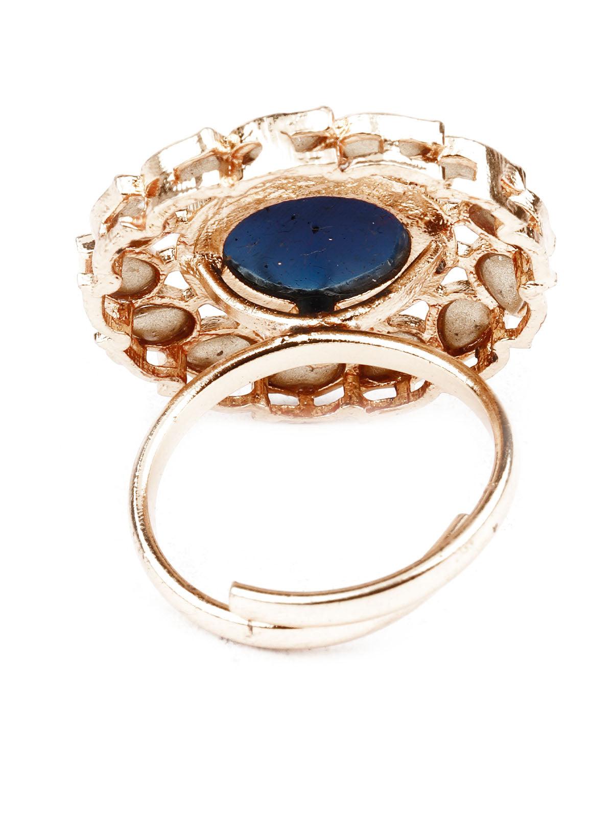 Women's Black And Gold Stylish Rin